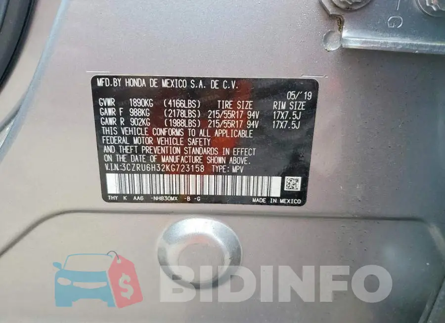 3CZRU6H32KG723158 Photo# 13
