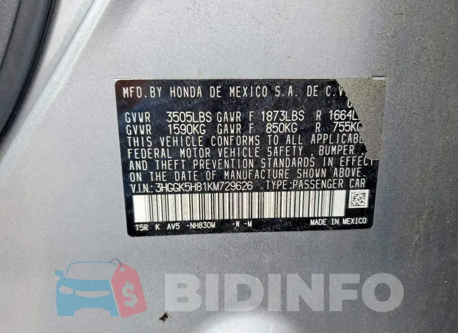 3HGGK5H81KM729626 Photo# 13