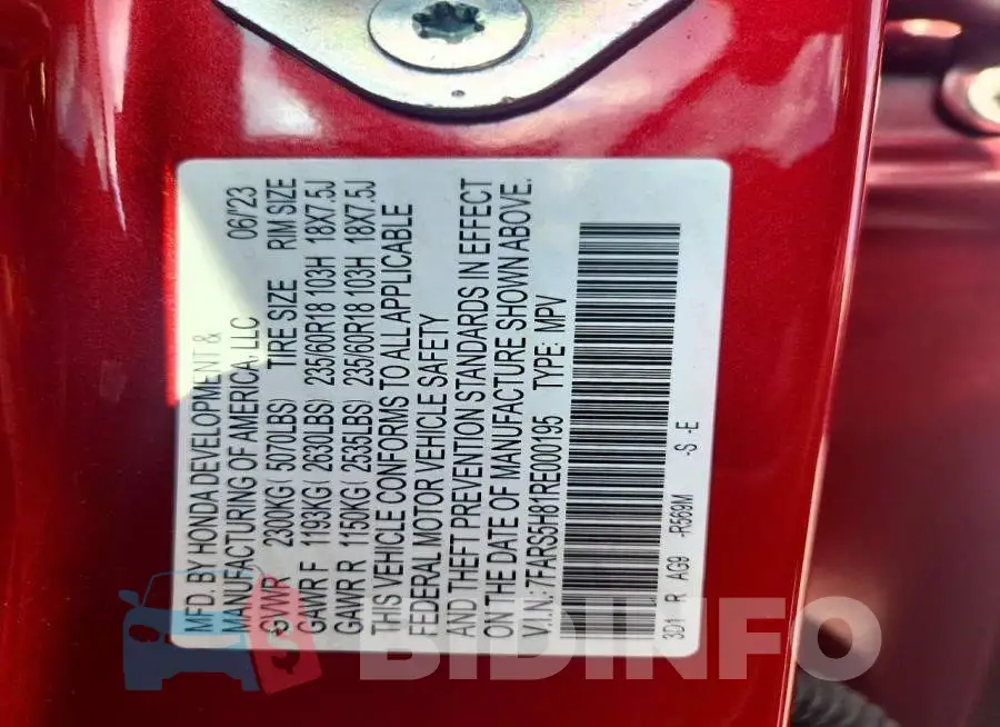 7FARS5H81RE000195 Photo# 14