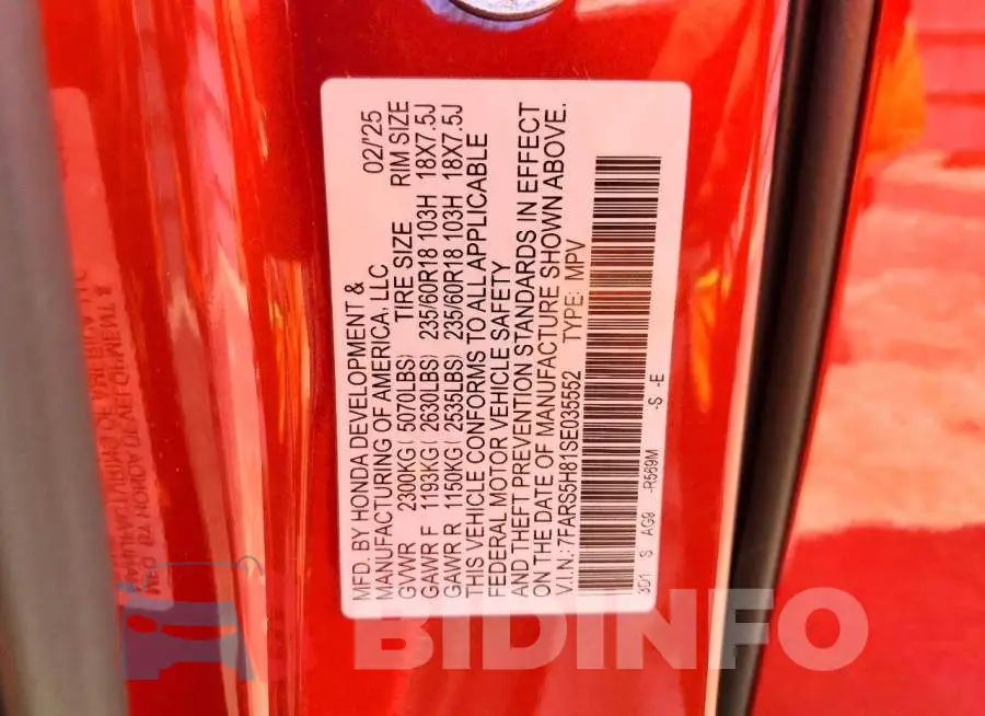 7FARS5H81SE035552 Photo# 13