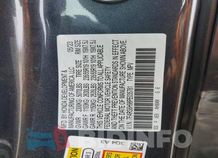 7FARS6H98PE035781 Photo# 13