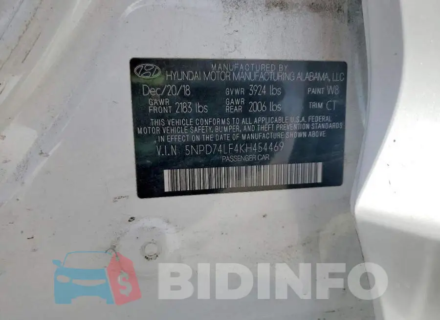 5NPD74LF4KH454469 Photo# 13