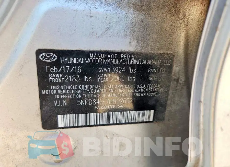 5NPD84LF7HH026921 Photo# 12