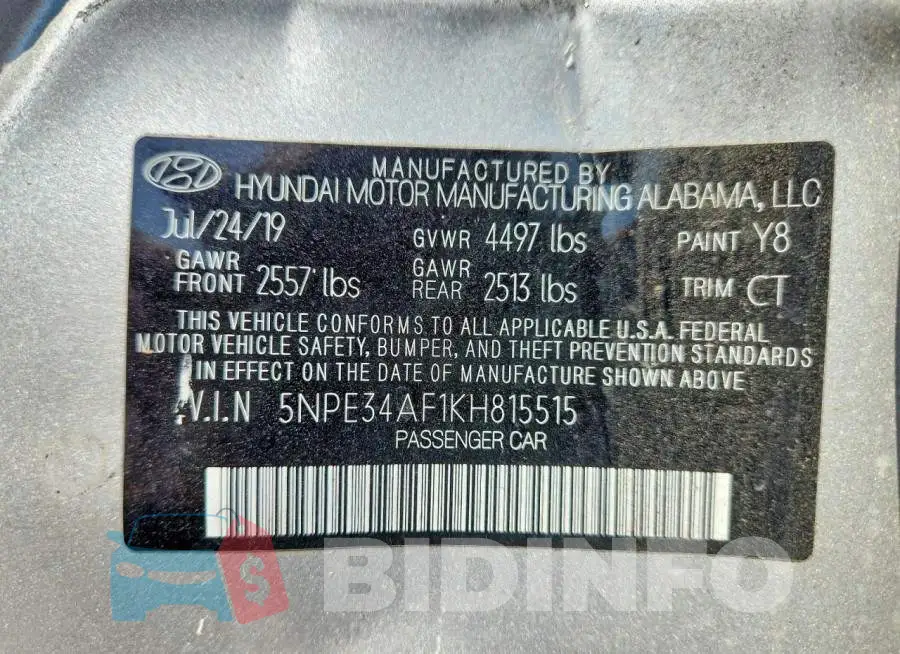 5NPE34AF1KH815515 Photo# 12