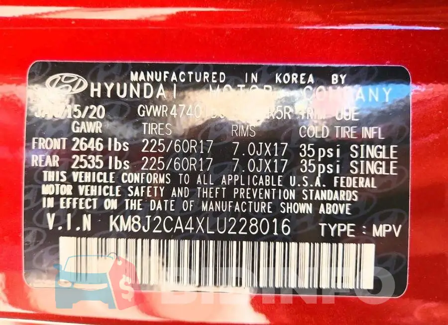 KM8J2CA4XLU228016 Photo# 12