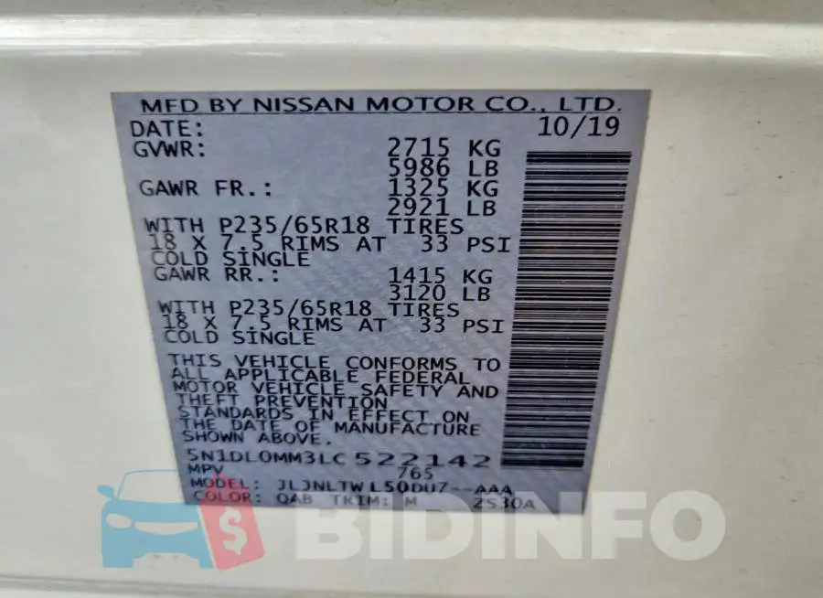 5N1DL0MM3LC522142 Photo# 13