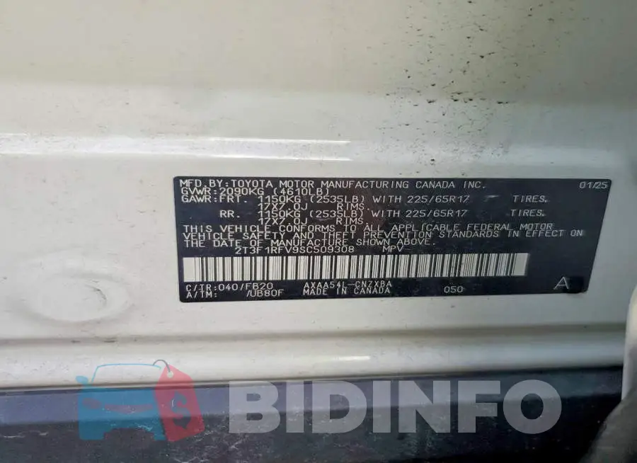 2T3F1RFV9SC509308 Photo# 13