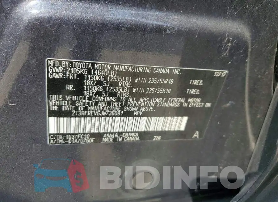 2T3RFREV6JW736081 Photo# 12