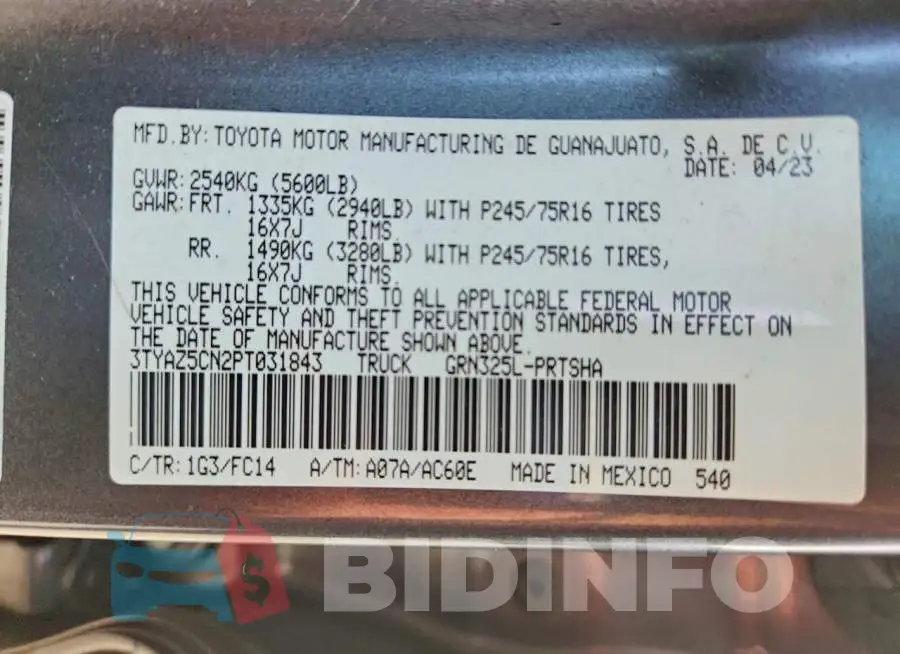 3TYAZ5CN2PT031843 Photo# 12