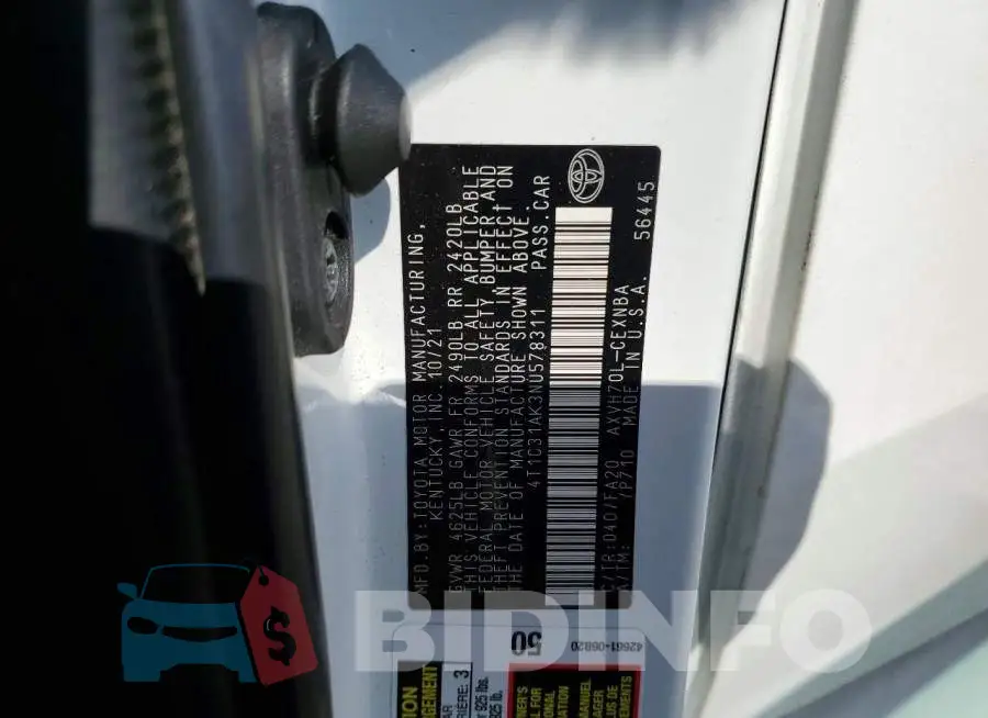 4T1C31AK3NU578311 Photo# 13