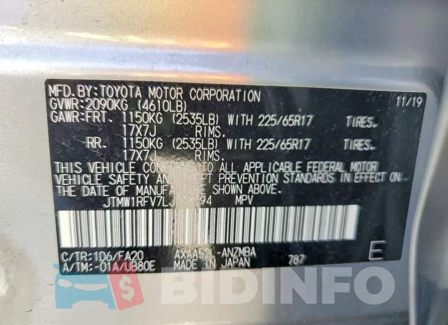JTMW1RFV7LJ018394 Photo# 14