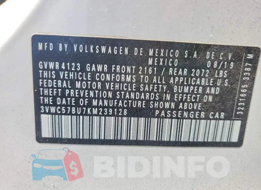 3VWC57BU7KM239128 Photo# 12