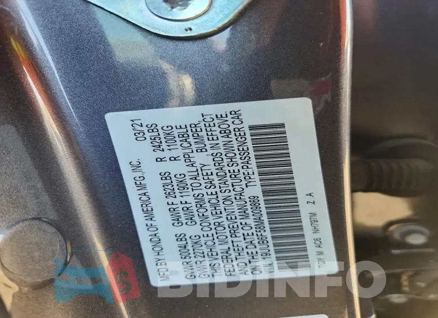 19UUB6F58MA009869 Photo# 12