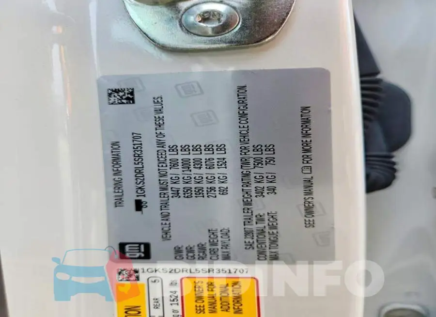1GKS2DRL5SR351707 Photo# 13
