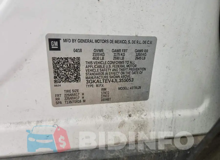 3GKALTEV4JL355053 Photo# 12