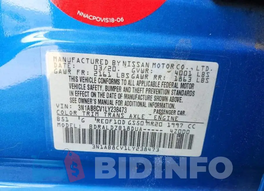 3N1AB8CV1LY238473 Photo# 12
