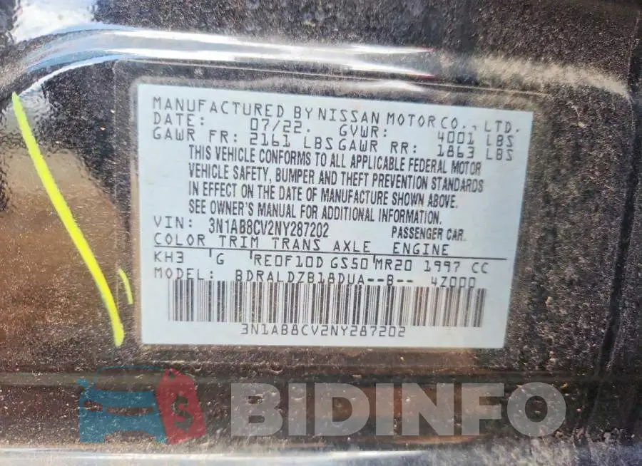 3N1AB8CV2NY287202 Photo# 13