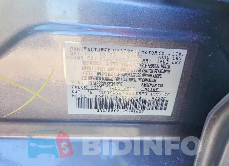 3N1AB8CV4SY341207 Photo# 12