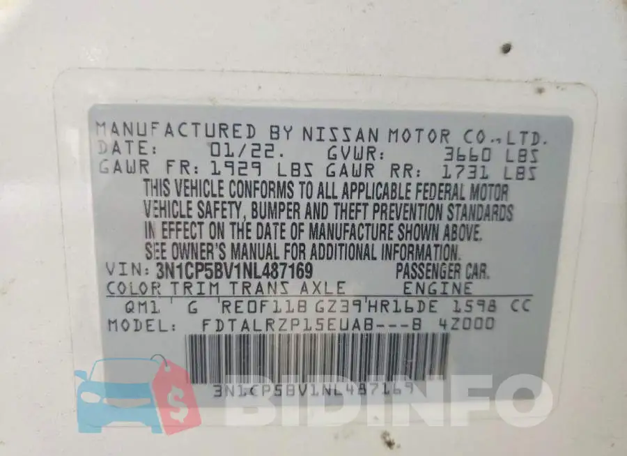 3N1CP5BV1NL487169 Photo# 12