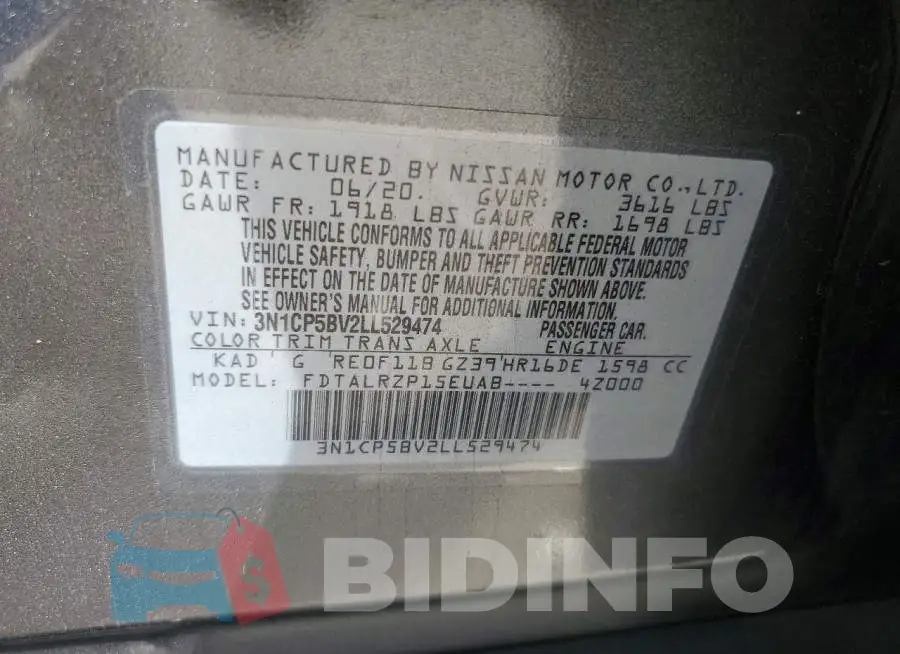 3N1CP5BV2LL529474 Photo# 13