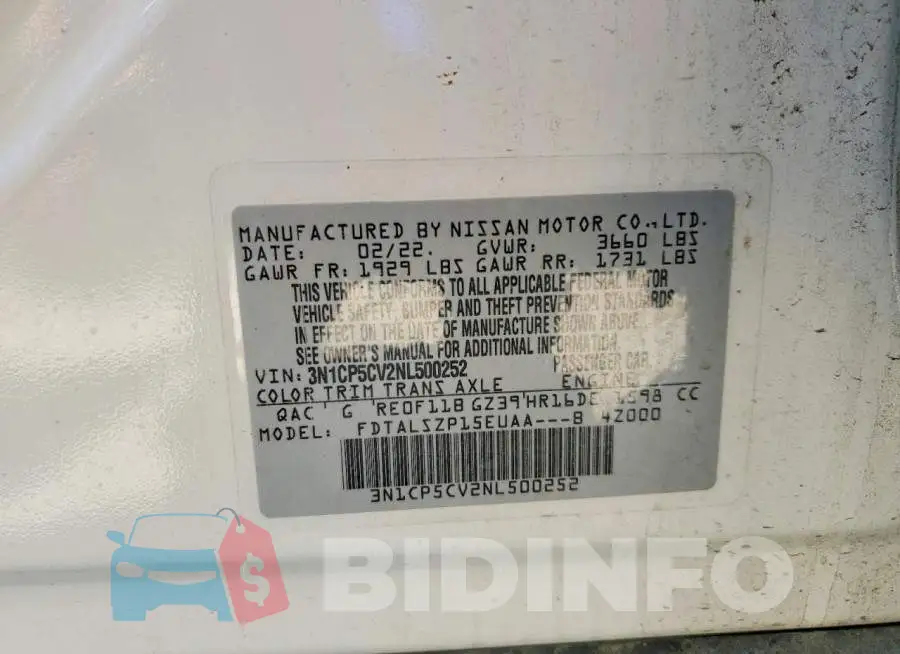 3N1CP5CV2NL500252 Photo# 12