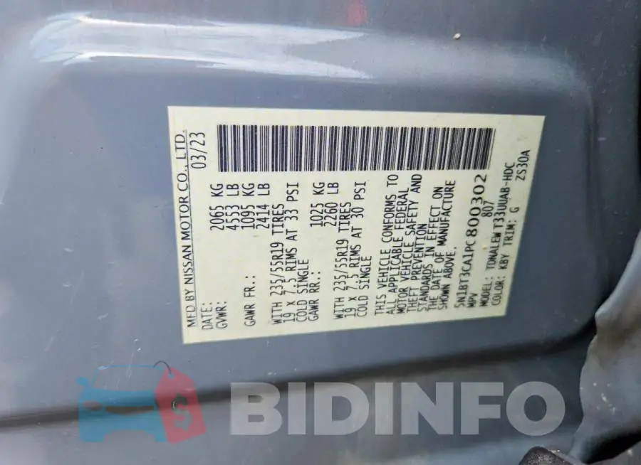 5N1BT3CA1PC800302 Photo# 14