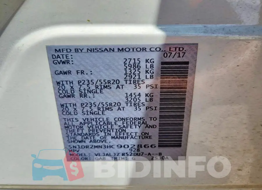 5N1DR2MN3HC902866 Photo# 12