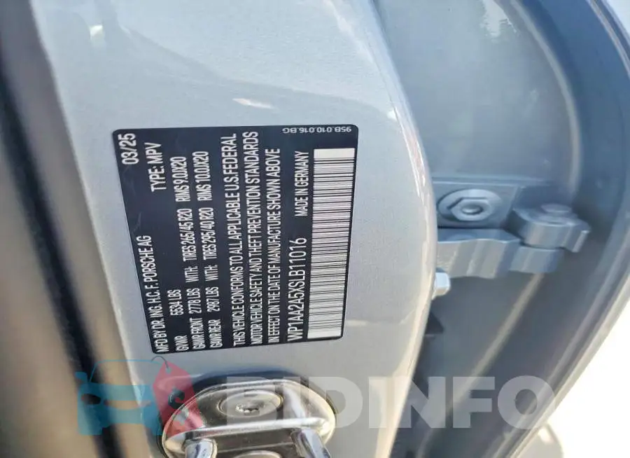 WP1AA2A5XSLB11016 Photo# 13