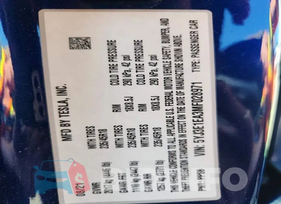 5YJ3E1EA3MF028971 Photo# 12