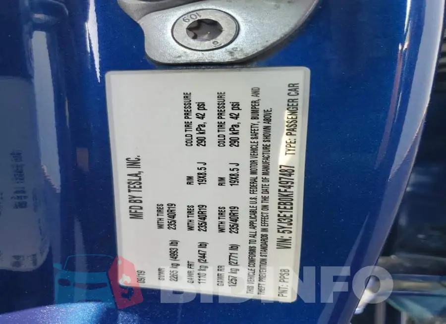 5YJ3E1EB0KF497487 Photo# 12