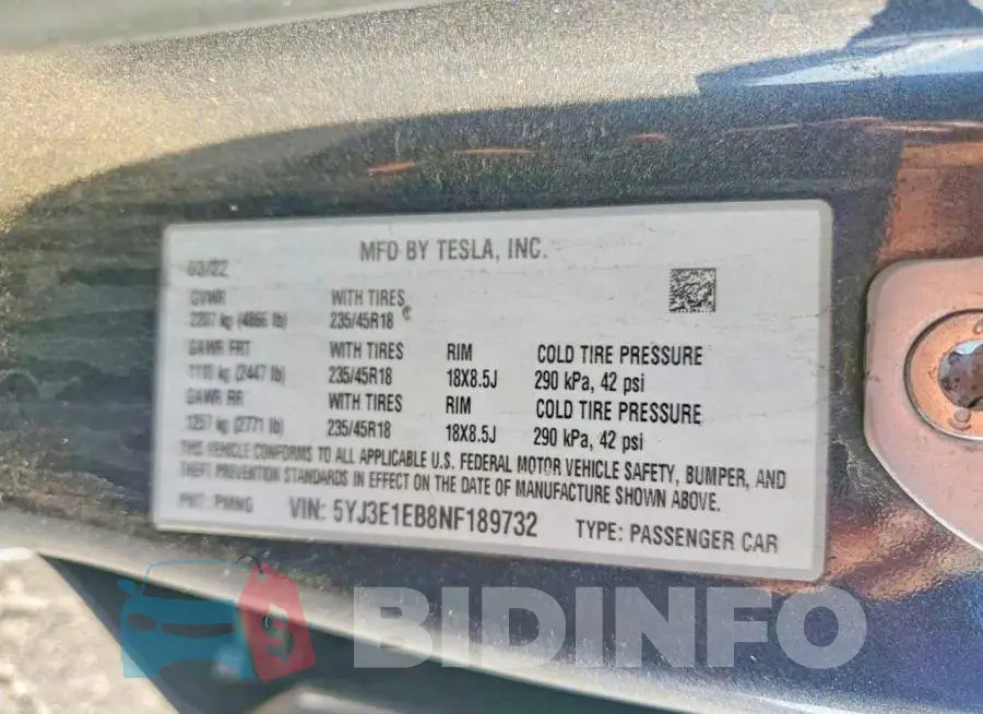 5YJ3E1EB8NF189732 Photo# 12