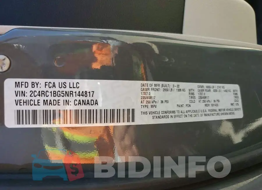 2C4RC1BG5NR144817 Photo# 13