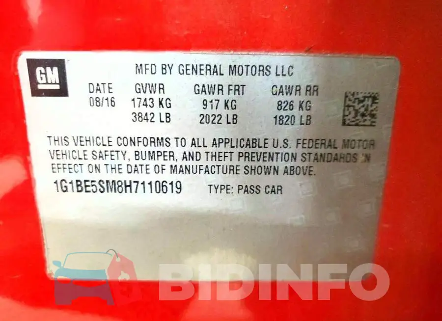 1G1BE5SM8H7110619 Photo# 12
