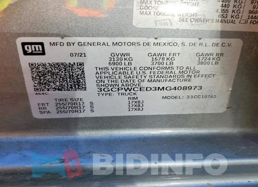 3GCPWCED3MG408973 Photo# 12