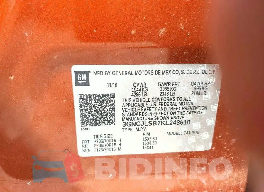 3GNCJLSB7KL243618 Photo# 13
