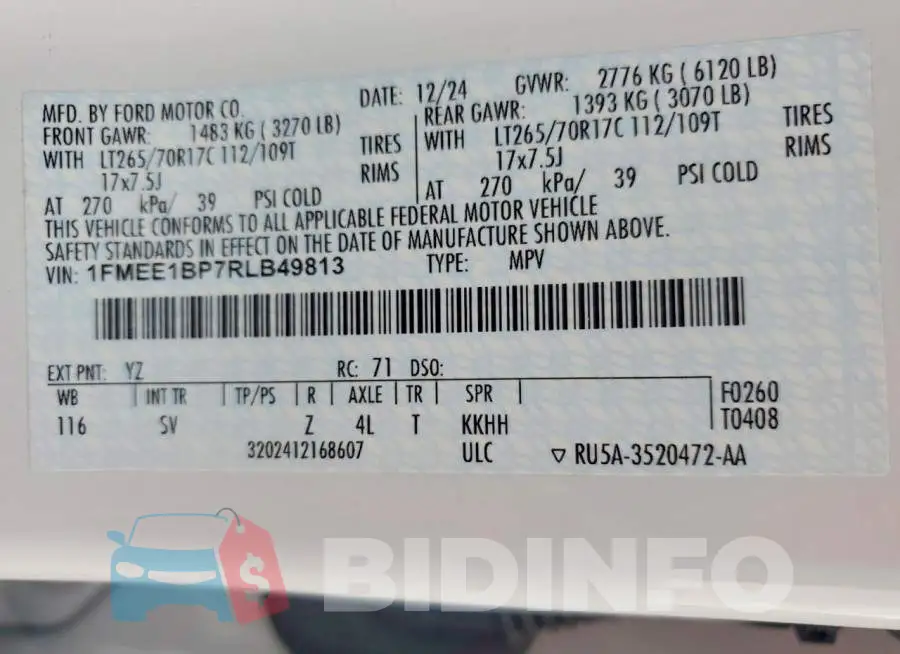 1FMEE1BP7RLB49813 Photo# 13