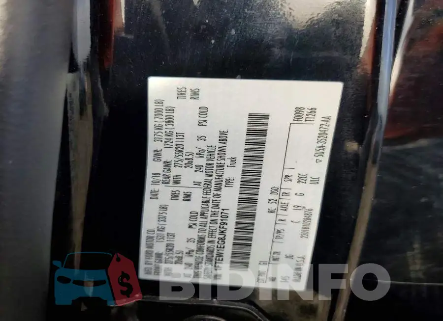 1FTEW1EG8JKF91071 Photo# 12