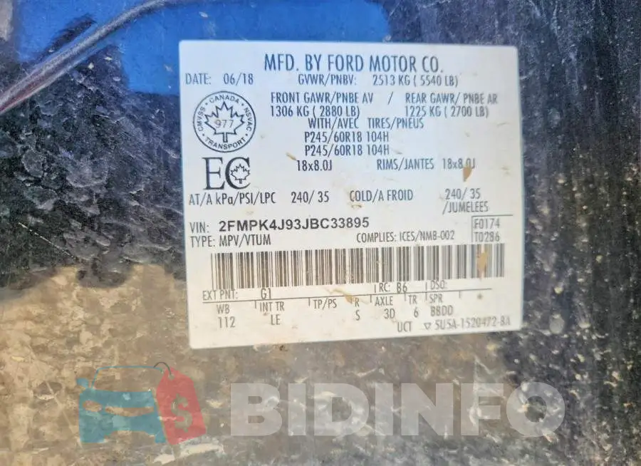 2FMPK4J93JBC33895 Photo# 13