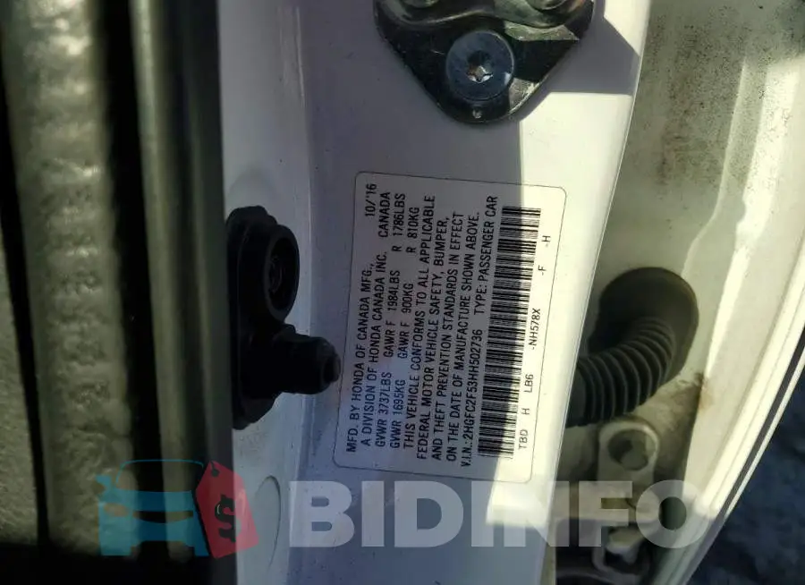 2HGFC2F53HH502736 Photo# 12