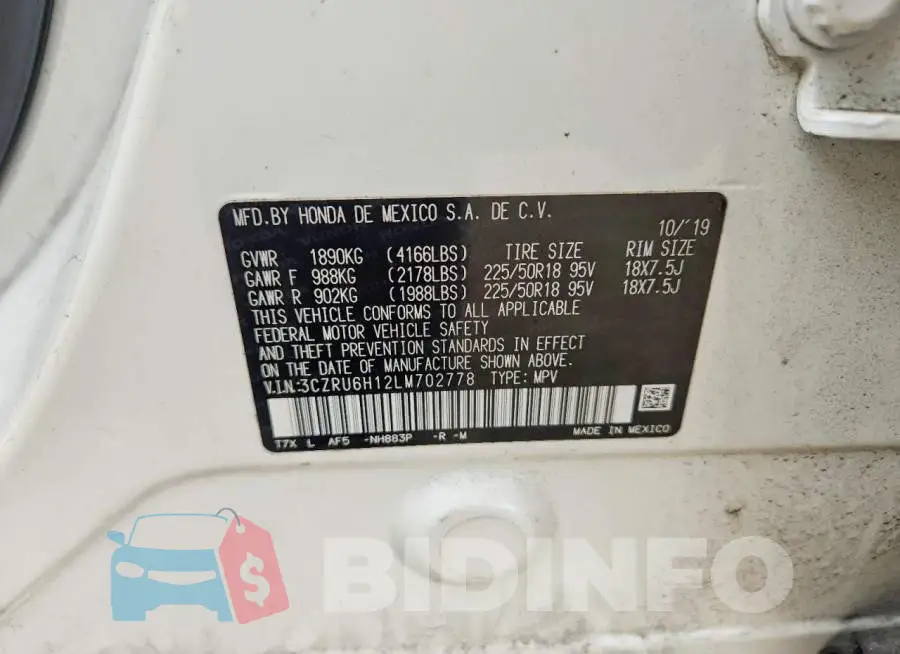 3CZRU6H12LM702778 Photo# 13