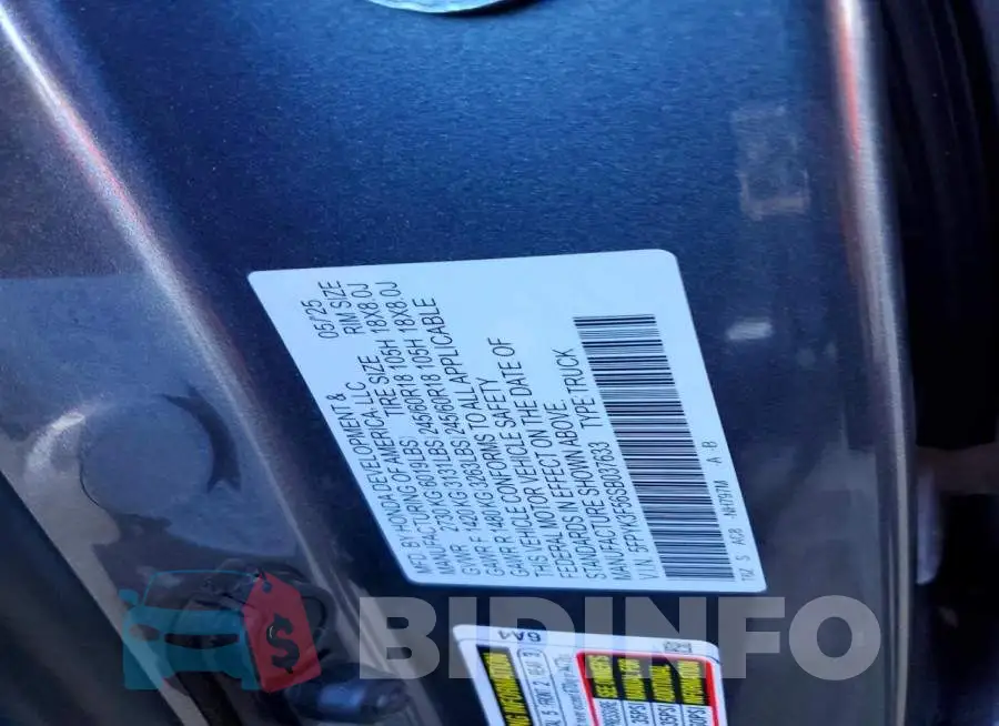 5FPYK3F56SB037633 Photo# 13