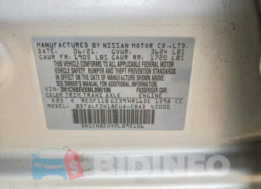 3N1CN8EVXML895106 Photo# 12