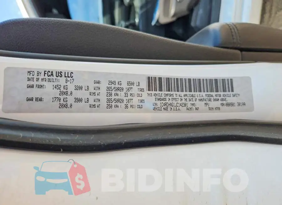 1C4RDHAG1JC142301 Photo# 13