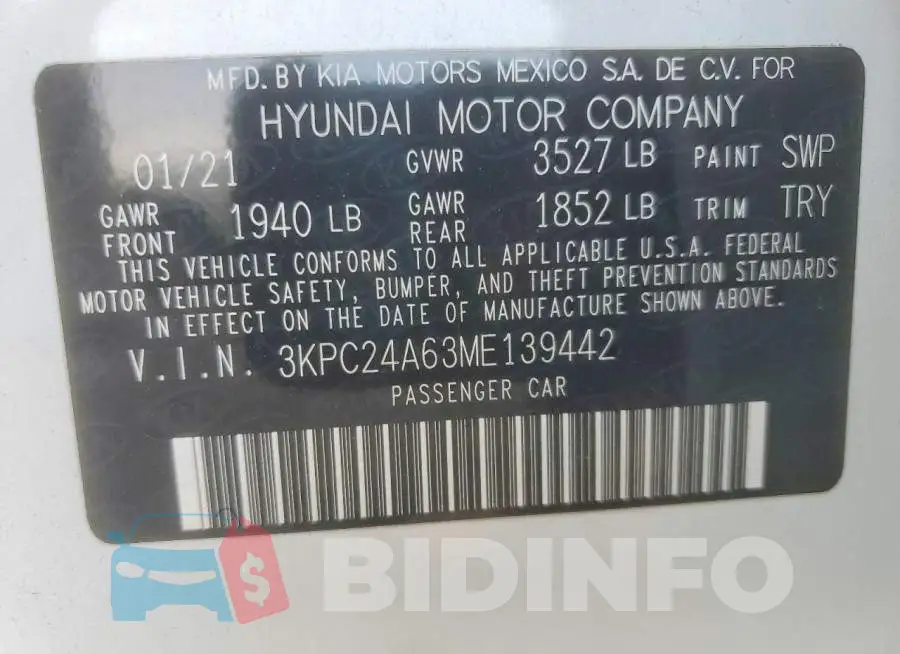3KPC24A63ME139442 Photo# 12