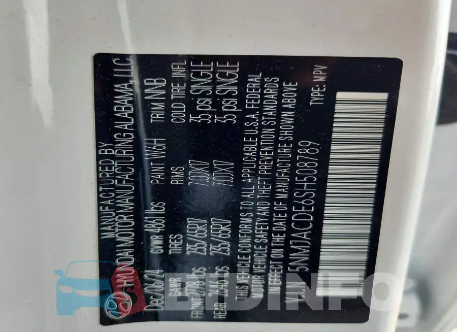 5NMJACDE6SH508789 Photo# 13