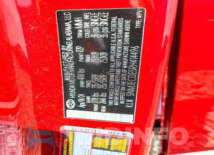 5NMJECDE5RH414496 Photo# 13