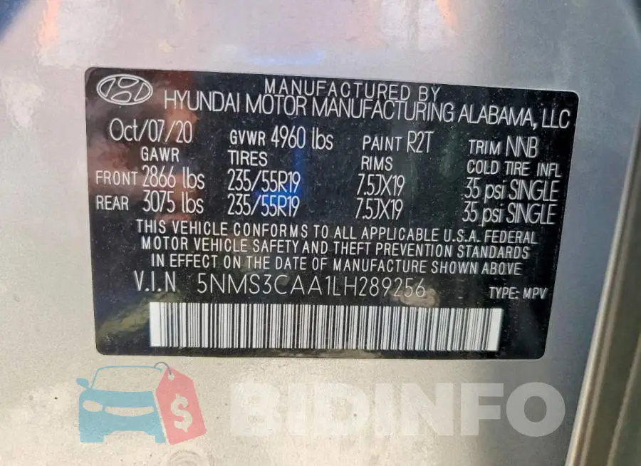 5NMS3CAA1LH289256 Photo# 13
