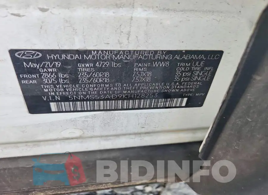 5NMS53AD9KH128253 Photo# 13