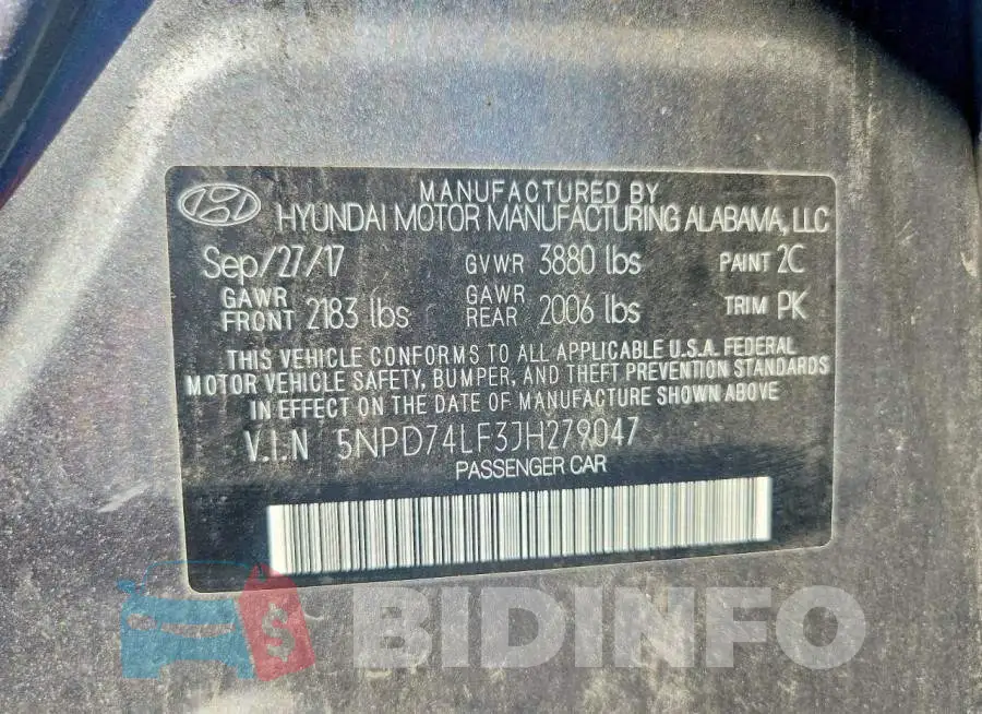 5NPD74LF3JH279047 Photo# 12