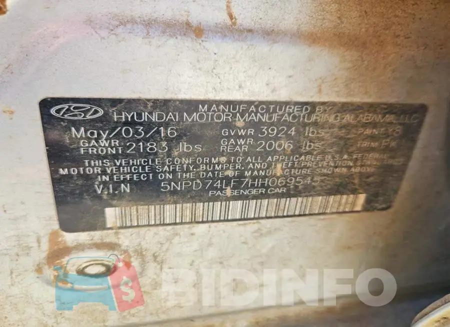 5NPD74LF7HH069545 Photo# 12